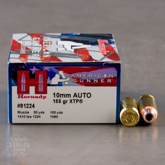 20rds – 10mm Hornady American Gunner 155gr. XTP JHP Ammo