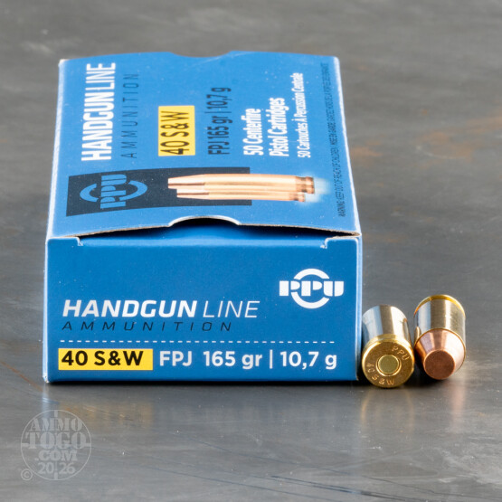 50rds – 40 S&W Prvi Partizan 165gr. FPJ Ammo