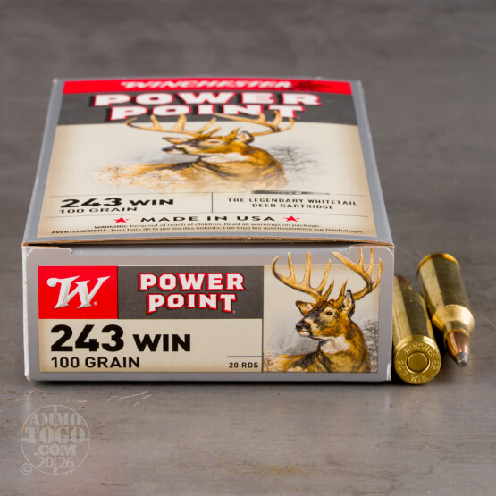 20rds - 243 Winchester Super-X 100gr. Power Point Soft Point Ammo