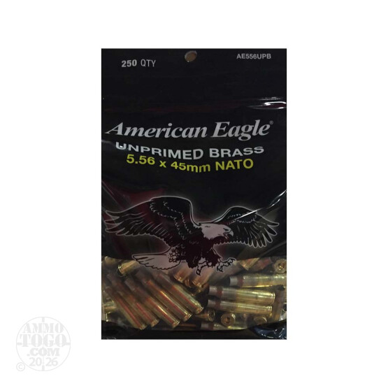 250pcs – 5.56 Federal American Eagle New Unprimed Brass Casings