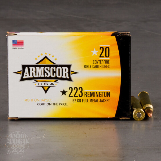 1000rds - .223 ARMSCOR USA Precision 62gr. FMJ Ammo