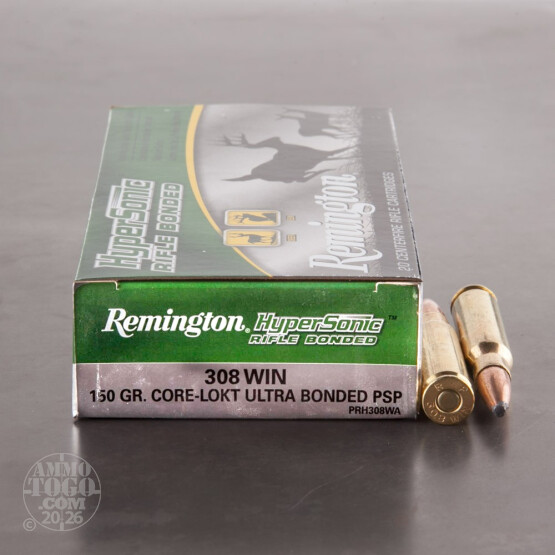 20rds - 308 Win Remington Hypersonic 150gr. Core-Lokt Ultra Bonded PSP Ammo
