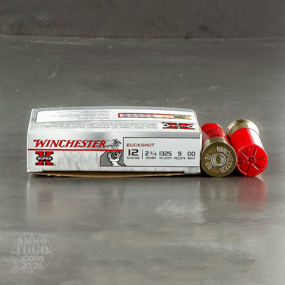 250rds - 12 Ga. Winchester Super-X Full Power 9 Pellet 00 Buck Ammo