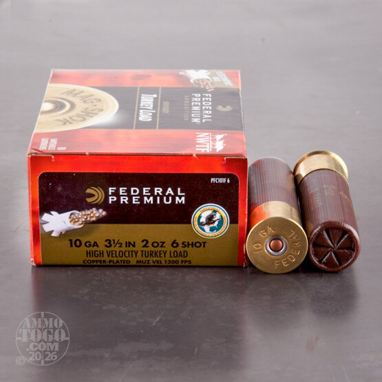 10rds - 10 Gauge Federal Premium Mag-Shok HV 3 1/2"  2oz.  #6 Turkey Load