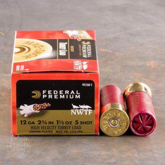 100rds - 12 Gauge Federal Mag-Shok 2 3/4" 1 1/2oz. #5 Turkey Load