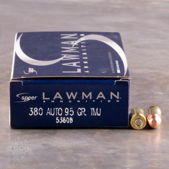 1000rds - 380 Auto Speer Lawman 95gr. TMJ Ammo