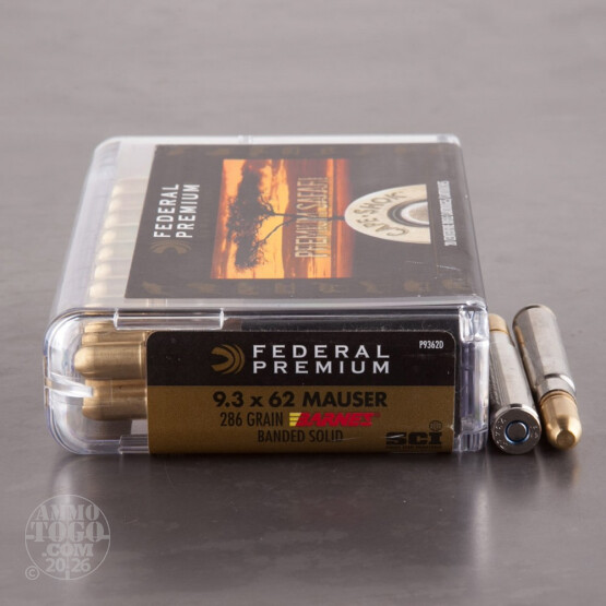 20rds - 9.3x62 Mauser Federal Cape-Shok 286gr. Barnes Banded Solid Ammo