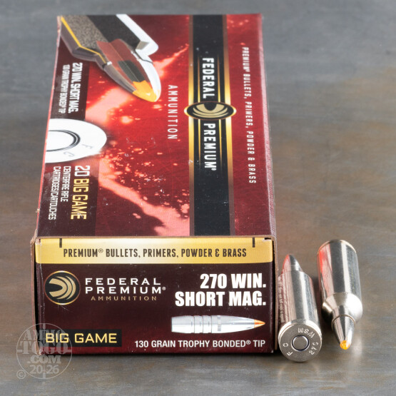 20rds - 270 WSM Federal Vital-Shok 130gr. Trophy Bonded Tip Polymer Tip Ammo