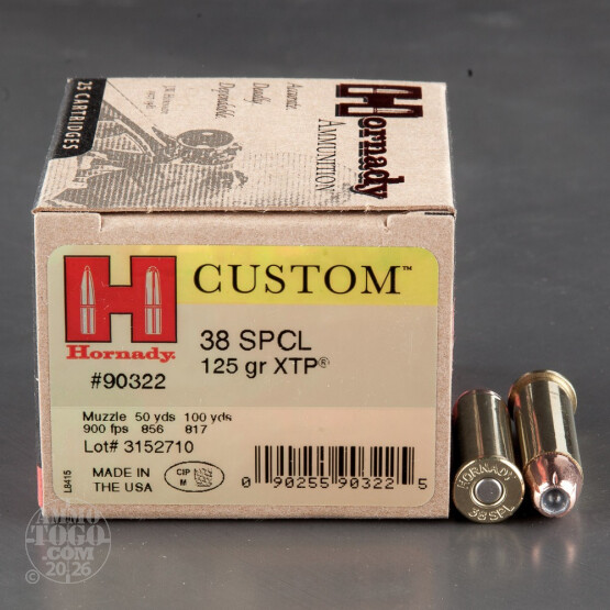 25rds - 38 Special Hornady 125gr. JHP XTP Ammo