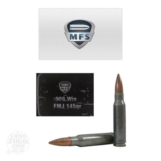 20rds - 308 Win MFS 145gr. FMJ Ammo