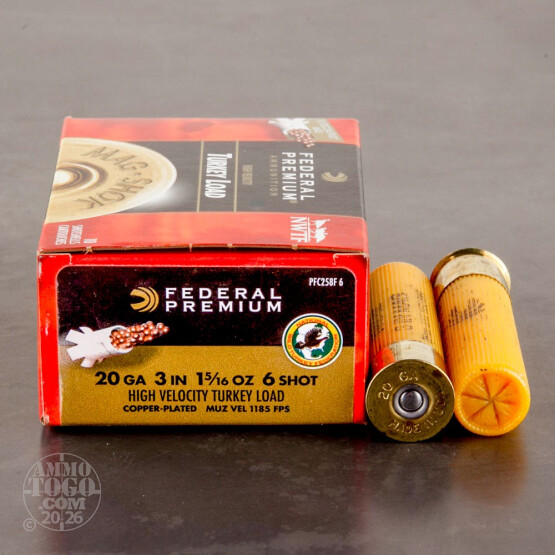 10rds - 20 Gauge Federal Mag-Shok 3" 1-5/16oz. #6 Turkey Load