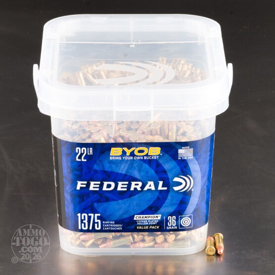 1375rds – 22 LR Federal BYOB 36gr. CPHP Ammo