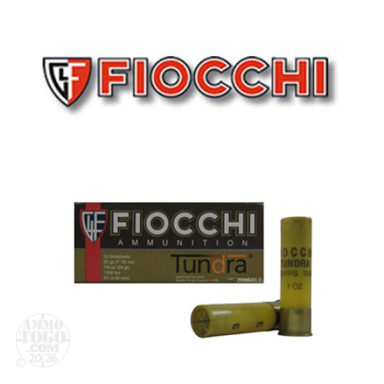 10rds - 20 Gauge Fiocchi Tundra 3" 7/8oz. #3 Shot Lead Free Ammo