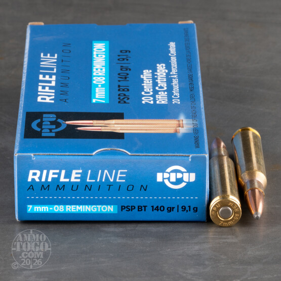 20rds - 7mm-08 Rem. Prvi Partizan 140gr. Soft Point Ammo