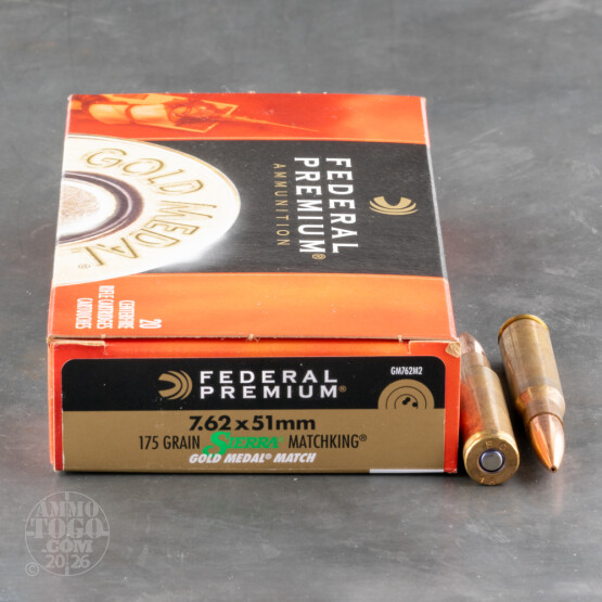 20rds – 7.62x51 Federal Gold Medal 175gr. MatchKing BTHP Ammo