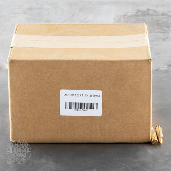 500rds - 7.62x51 NATO Lake City M118 175gr. Sierra Matchking OTM Ammo