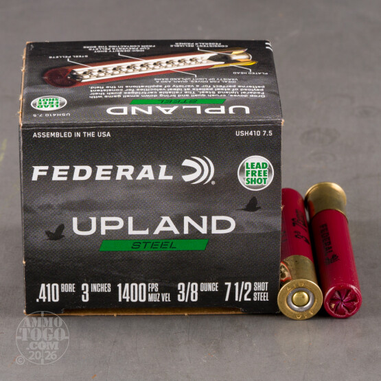 25rds – 410 Bore Federal Upland Steel 3" 3/8oz. #7.5 Steel Shot Ammo