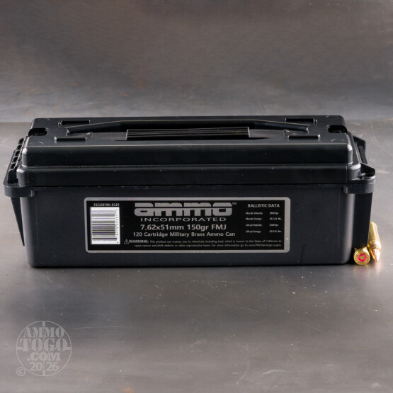 120rds – 7.62x51 Ammo Inc. 150gr. FMJ Ammo
