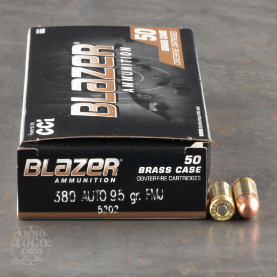 1000rds - 380 Auto Blazer Brass 95gr. FMJ Ammo