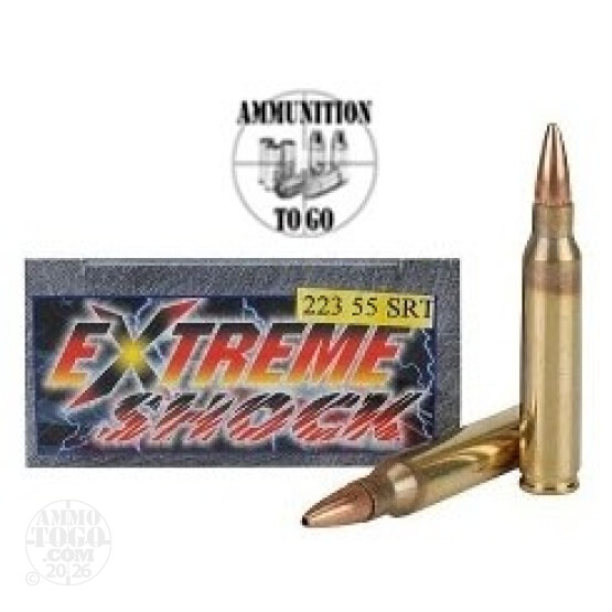 6rds - 223 Rem Extreme Shock 55gr. SRT Lead Free Ammo