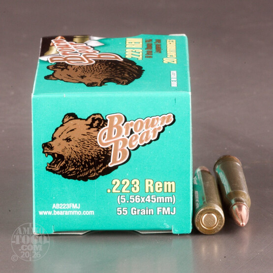 500rds – 223 Rem Brown Bear 55gr. FMJ Ammo