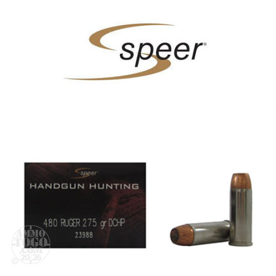 20rds - 480 Ruger Speer 275gr. Gold Dot Ammo