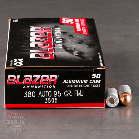 50rds - 380 ACP Blazer 95gr. TMJ Ammo
