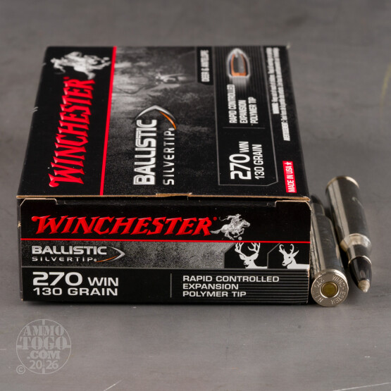 20rds - 270 Winchester 130gr. Supreme Ballistic Silvertip Ammo