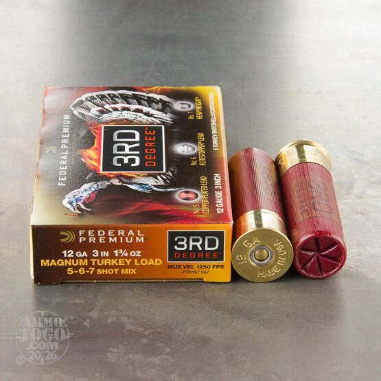 5rds - 12 Gauge Federal 3rd Degree 1-3/4 Ounce 3" #5/6/7 Shot