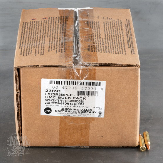 1000rds – 223 Rem Remington UMC Bulk Pack 55gr. FMJ Ammo