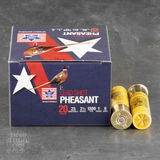 250rds – 20 Gauge Stars & Stripes 2-3/4" 1oz. #6 Shot Ammo