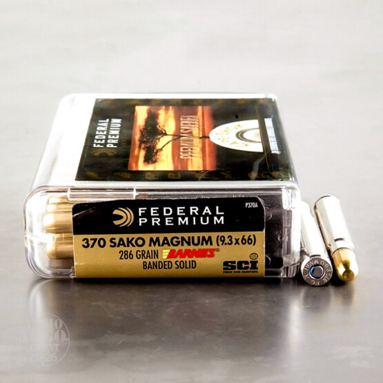 20rds - 370 Sako Magnum Federal 286gr. Barnes Banded Solid Ammo
