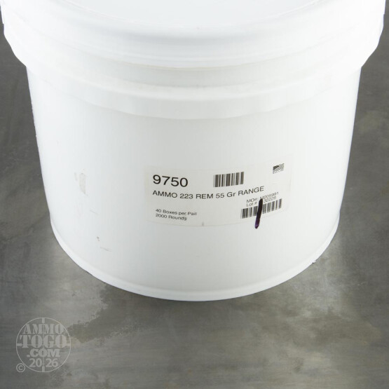 2000rds - .223 Hornady Range 55gr. SP Bulk Bucket Ammo