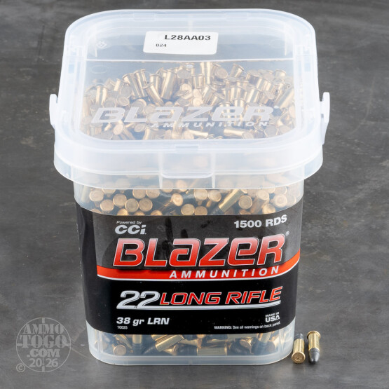 1500rds – 22 LR Blazer Bucket 38gr. LRN Ammo
