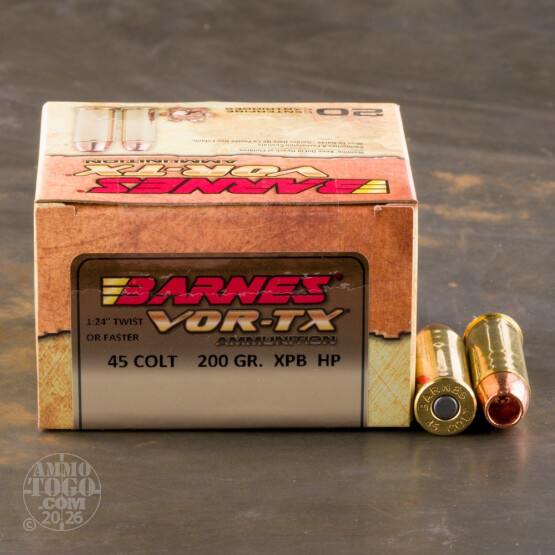 20rds - 45 Colt Barnes Vor-TX 200gr. XPB HP Ammo