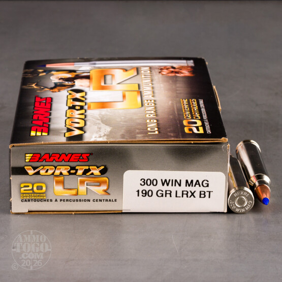 20rds – 300 Win Mag Barnes VOR-TX LR 190gr. LRX BT Ammo