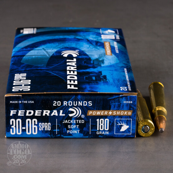 20rds - 30-06 Federal Power-Shok 180gr. SP Ammo
