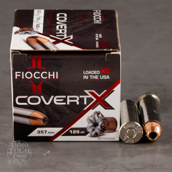 20rds – 357 Mag Fiocchi CovertX 125gr. JHP Ammo