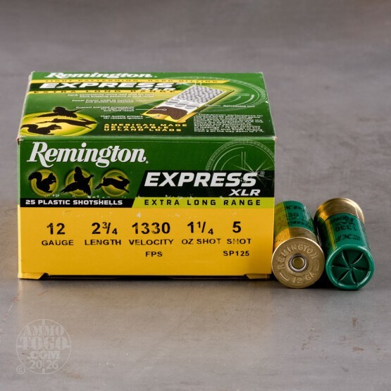 25rds – 12 Gauge Remington Express XLR 2-3/4" 1-1/4oz. #5 Shot Ammo