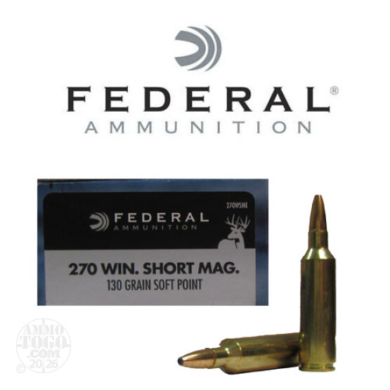 20rds – 270 WSM Federal Power-Shok 130gr. SP Ammo