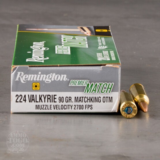 20rds – 224 Valkyrie Remington Premier Match 90gr. OTM MatchKing Ammo
