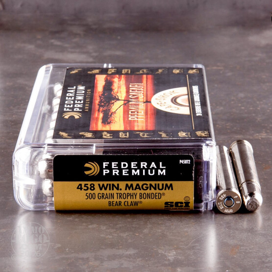 20rds - 458 Win. Mag Federal Cape-Shok Premium Safari 500gr. Trophy Bonded Bear Claw Ammo