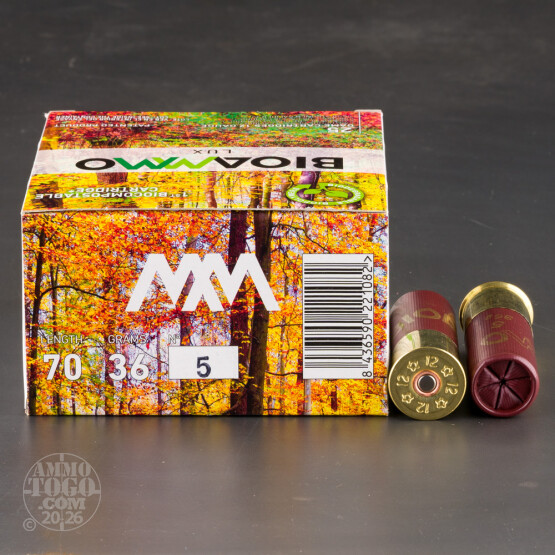 250rds – 12 Gauge BioAmmo Lux Lead 2-3/4" 1-1/4oz. #5 Shot Ammo