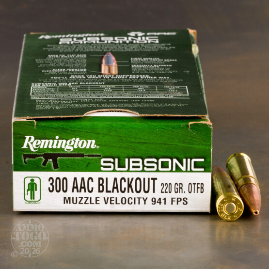 200rds – 300 AAC Blackout Remington Subsonic 220gr. OTFB Ammo