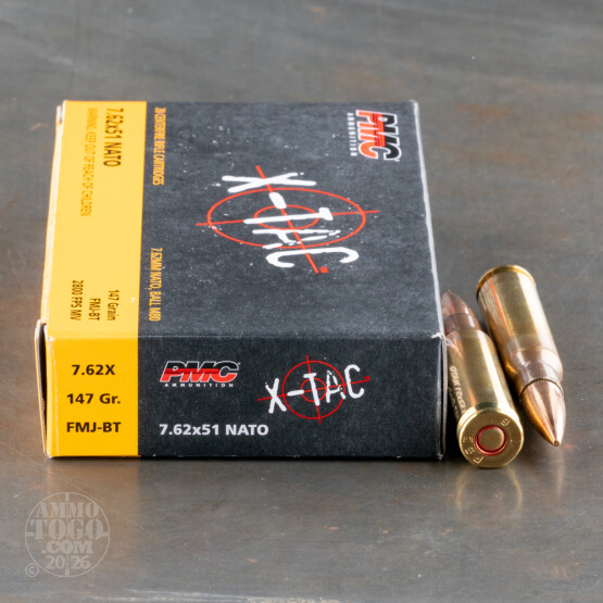 500rds - 7.62x51 PMC X-TAC 147gr. FMJBT Ammo