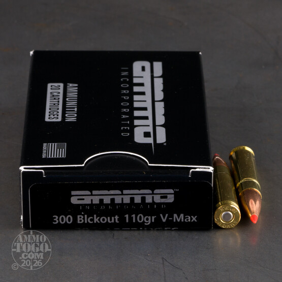 20rds – 300 AAC Blackout Ammo Inc. 110gr. V-MAX Ammo