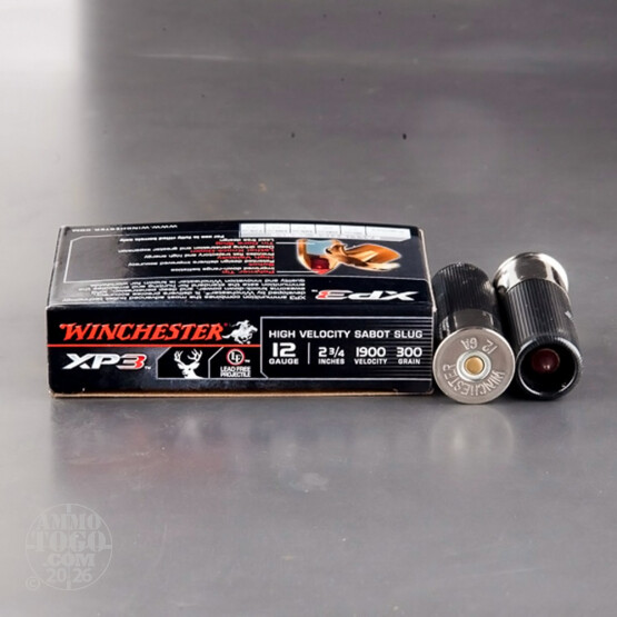 5rds - 12 Gauge Winchester Supreme XP3 2 3/4" 300gr. Sabot Slug Ammo
