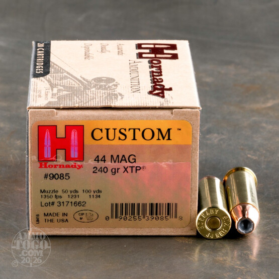 20rds – 44 Magnum Hornady Custom 240gr. XTP Ammo