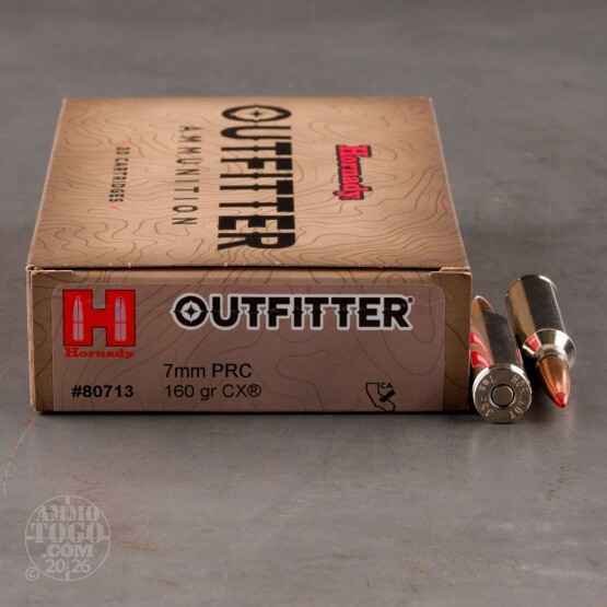 20rds – 7mm PRC Hornady Outfitter 160gr. CX Ammo