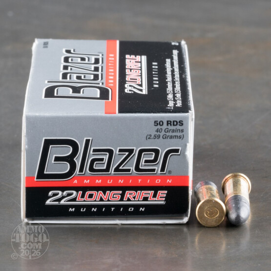 50rds - 22LR CCI Blazer 40gr. Solid Point Ammo
